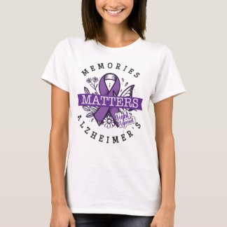 Minnen Är Viktiga Lila Band Alzheimers Stöd T Shirt