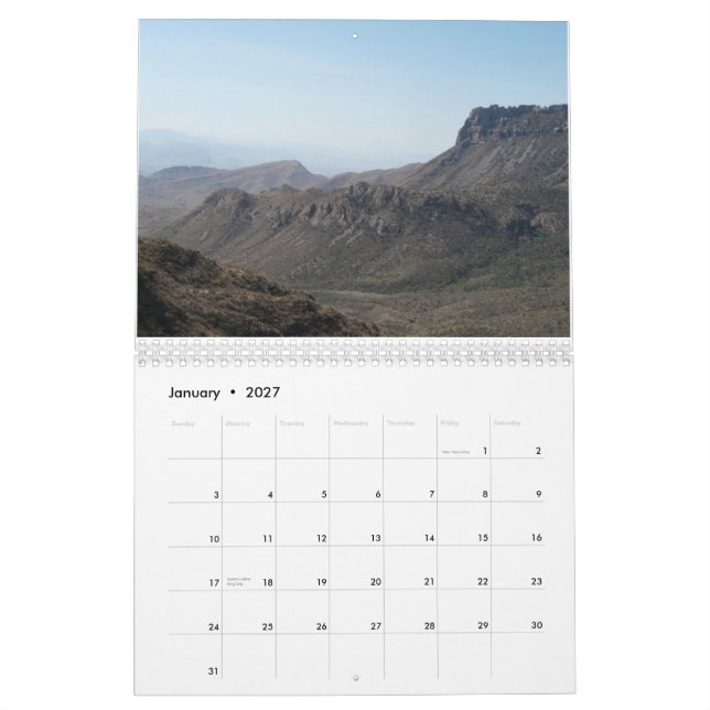 Minnen av Texas-Fotografi Kalender (Jan 2027)