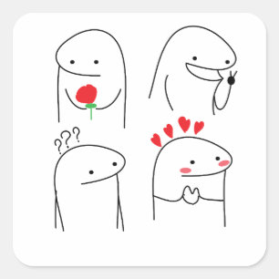 Minnen, flork,meme,flork fyrkantigt klistermärke