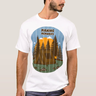 Minnen från campingplatsen Tält Solnedgång T Shirt