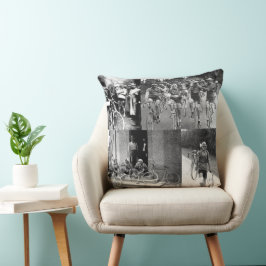 Minnen från Tour de France Collage Cykling Kudde