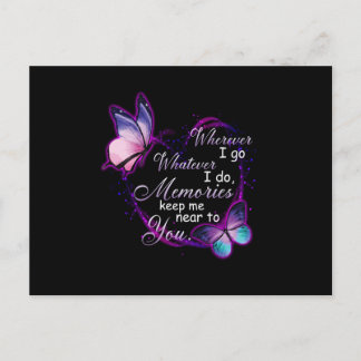 Minnen håller mig nära dig meddelande vykort