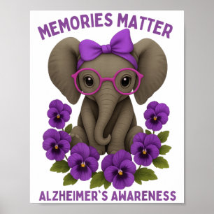 Minnen Heimer's Medvetande Lila Elefant Blomma Poster