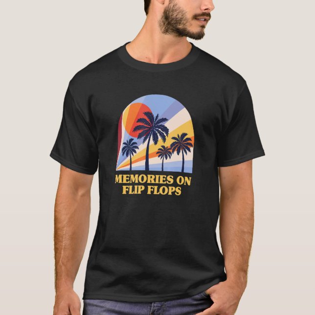 Minnen i Flinflip flops Sommarhavet vid Tropiska h T Shirt (Framsida)