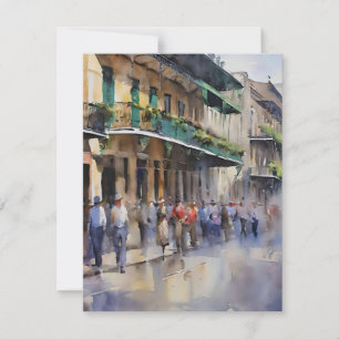 Minnen i New Orleans - Bourbon Street C Julkort