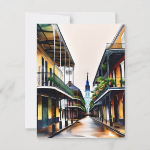 Minnen i New Orleans - Bourbon Street L Julkort