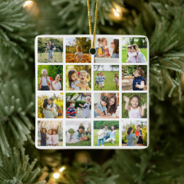 Minnen i Rörelse: Anpassade 16 Fotokollage Julgransprydnad Keramik
