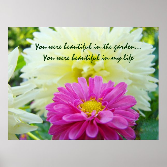 Minnen Kom ihåg när konsttryck Rosa Dahlia Poster (Framsidan)