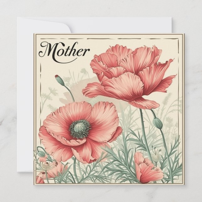 Minnen med Mor: Tunt Hälsning Julkort (Framsida)