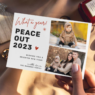 Minnen och nystarter: 2 Photo Peace Out 2023 Julkort