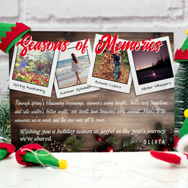 Minnenas årstider: en återblick på året jul julkort (Skapare uppladdad)