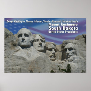 MINNES- AFFISCH FÖR MOUNT RUSHMORE PRESIDENTER