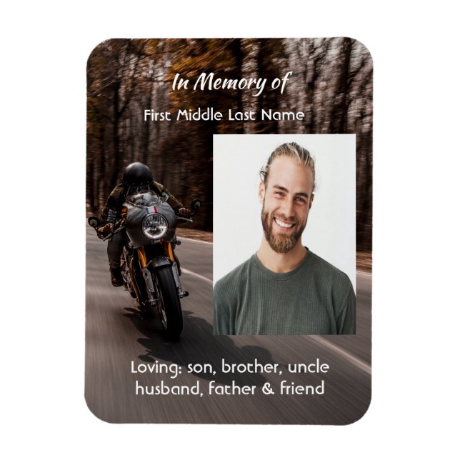 Minnes Anpassad Foto Motorcykel Biker  Magnet (Vertikal)