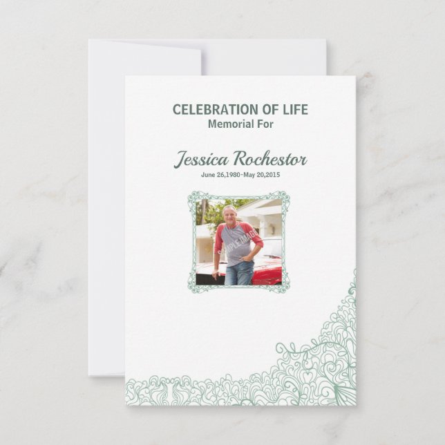 Minnes- begravnings- programmall inbjudningar (Framsida)