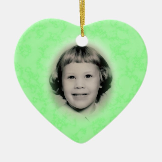 Minnes- fotoprydnadanpassade julgransprydnad keramik (Framsidan)