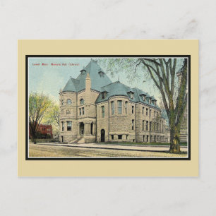 Minnes- Hall för vintageLowell MORSOR bibliotek Vykort