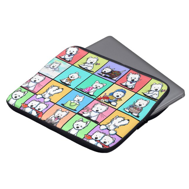 Minnes KiniArt Westie Electronics-väska Laptop Fodral (Framsida topp)