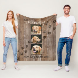 Minnes- lantlig Wood Look för beställnings- hund Fleecefilt