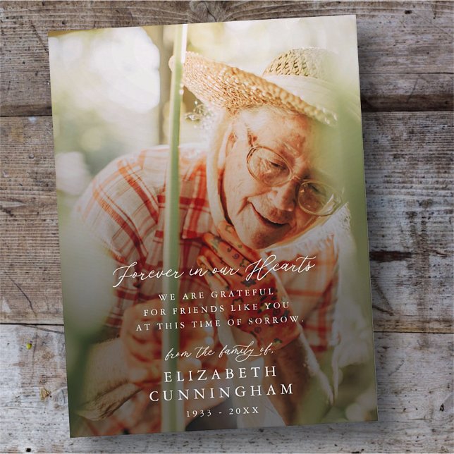 Minnes Modern Enkel För evigt i våra hjärtan Foto Vykort (Skapare uppladdad)