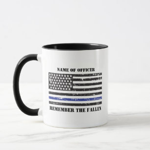 Minnes- Personlig tunn blå linje polis Mugg