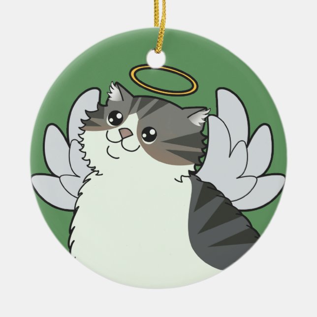Minnes- prydnad för silverTabby Julgransprydnad Keramik (Framsidan)