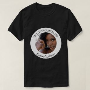 Minnes T-Shirt med Foto och Namn för Begravning