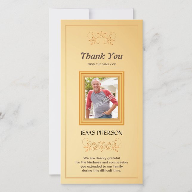 Minnes- tackfotokort tack kort (Framsida)