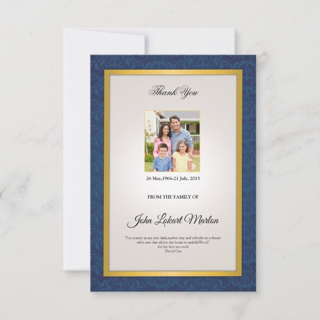 Minnes- tackfotokort tack kort (Framsida)