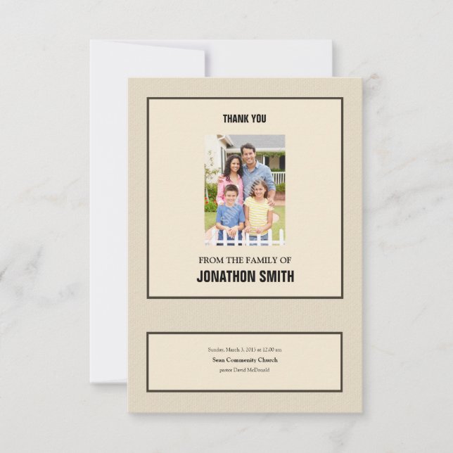 Minnes- tackkort tack kort (Framsida)