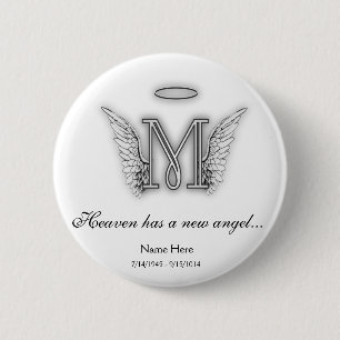 Minnes- Tributebrev M för Monogram Knapp