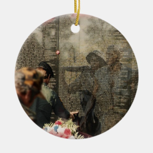 Minnes- Vietnam veteran Julgransprydnad Keramik (Framsidan)