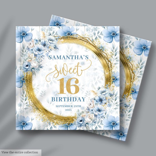Minnesalbum för Classy Light Blue Sweet sixteen Gu Gästböcker (Classy Light Blue Sweet Sixteen Guest Memory Album)