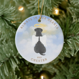 Minnesängel Hundar Anpassad Foto Keramisk Ornament