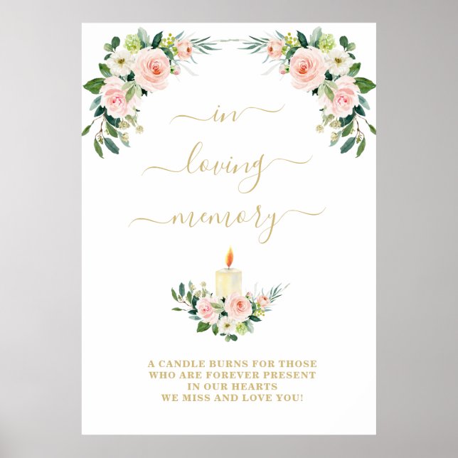 Minnesanteckning för Rosa av Blommigt för minnesan Poster (Framsidan)