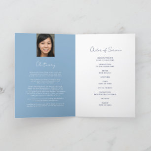 Minnesbegravning - ovalfoto blått program