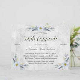 Minnesbevis för fotavtryck från Nyfödd bebis