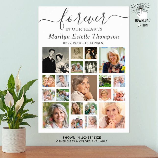 Minnesbild 21 Fotokollage Alltid i våra hjärtan Poster (Skapare uppladdad)