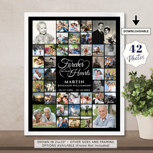 Minnesbild 42 Foto Collage ALLTID I VÅRA HJÄRTAN P Poster (Skapare uppladdad)