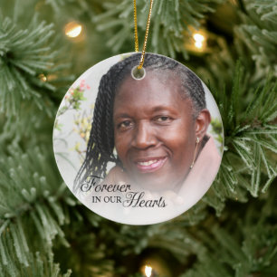 Minnesbild för alltid i våra hjärtan Mor Julgransprydnad Keramik