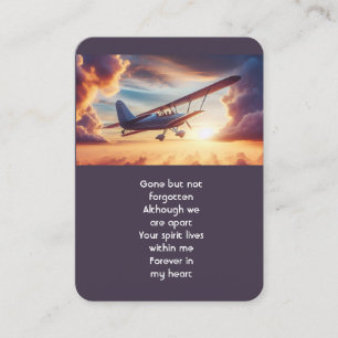 Minnesbild Pilot Flygplan Flygande Solnedgång Visitkort