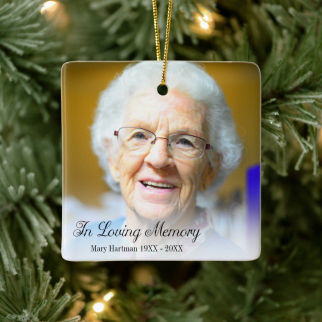 Minnesbild Till minne av farmor/mormor Julgransprydnad Keramik (Träd)