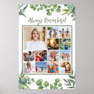 Minnesbilder Collage Eukalyptusblad Poster