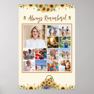 Minnesbilder Collage Solrosor Poster