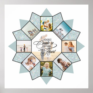 Minnesbilder Foto Collage Havsglas ID1016 Poster