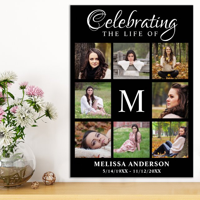 Minnesbilder Kollage Begravning Firande Av Livet Poster (Skapare uppladdad)