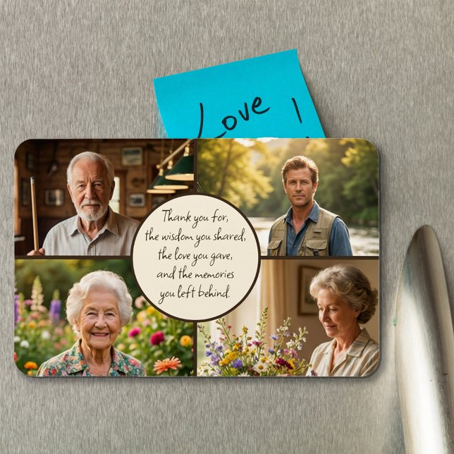 Minnesbilder och sentimentala minnesbilder magnet (Remembrance Photo and Editable Sentiment Refrigerator Magnet)