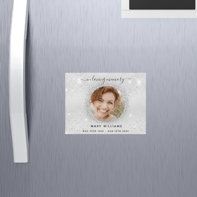 Minnesbildmagnet för eleganten Memorial silver (Skapare uppladdad)