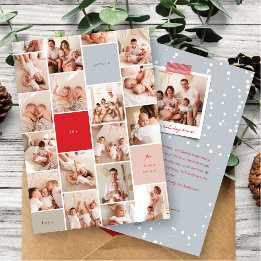 Minnesblock Minimalistisk 18 fotomodern Helgdag Julkort