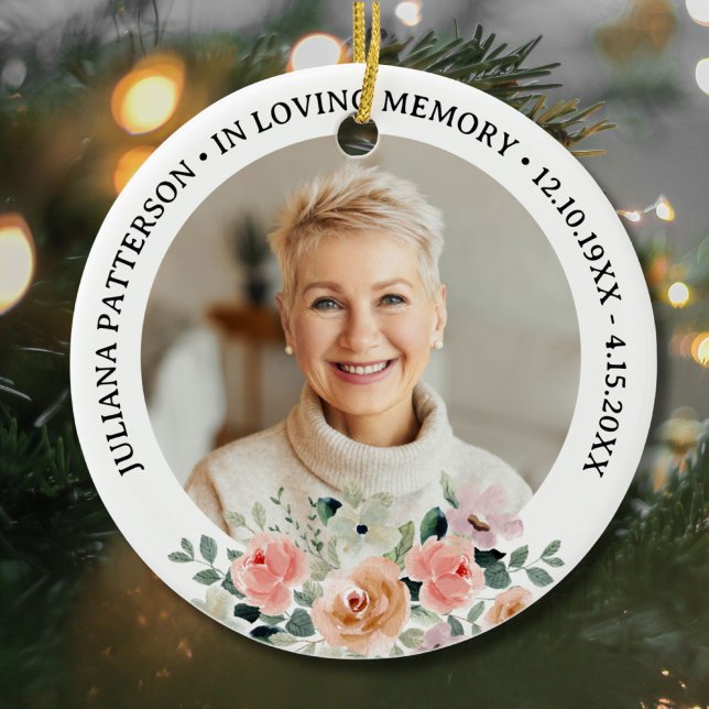 Minnesblomma Begravning Minnesmärke Foto  Julgransprydnad Keramik (Skapare uppladdad)
