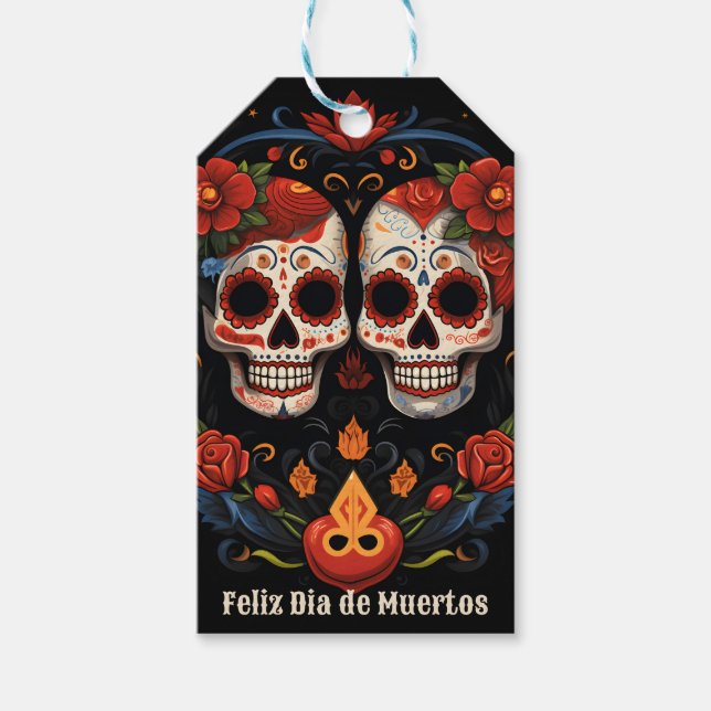 🌹 Minnesblommor: Dia de Muertos 🌹 Presentetikett (Framsidan)